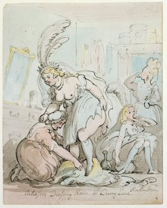 Kleedkamer van Actrices in Drury Lane door Thomas Rowlandson